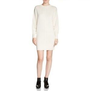 NWT! MAJE Ecru Cream Soft Brushed Open Back Winter Warm Sweater Dress Sz Medium